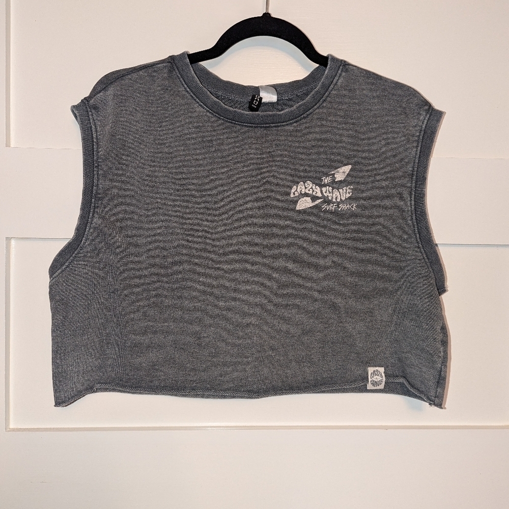 Women's Divided Brand cutoff cropped sweatshirt tank top size medium.
